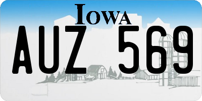 IA license plate AUZ569