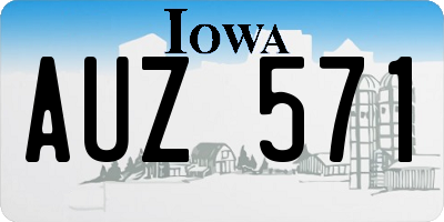 IA license plate AUZ571