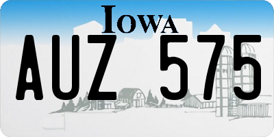 IA license plate AUZ575