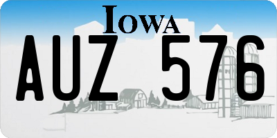 IA license plate AUZ576