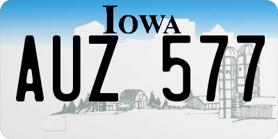 IA license plate AUZ577