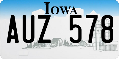 IA license plate AUZ578