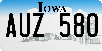 IA license plate AUZ580