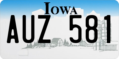 IA license plate AUZ581