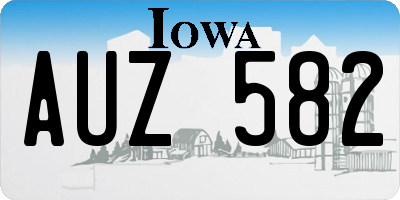 IA license plate AUZ582