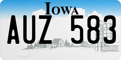 IA license plate AUZ583