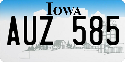 IA license plate AUZ585