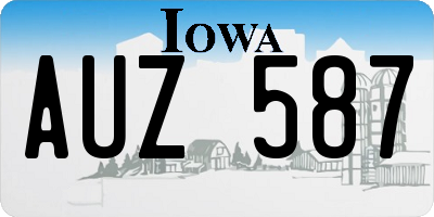 IA license plate AUZ587