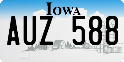 IA license plate AUZ588