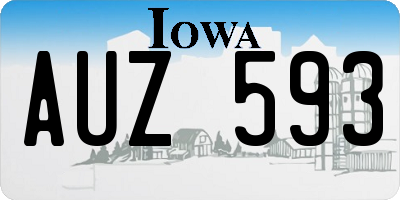 IA license plate AUZ593