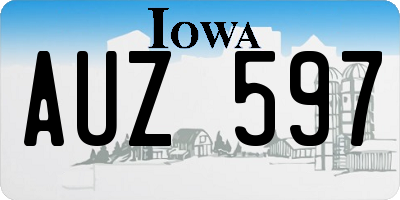 IA license plate AUZ597