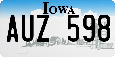 IA license plate AUZ598