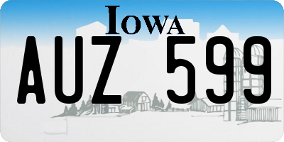 IA license plate AUZ599