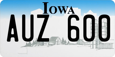 IA license plate AUZ600