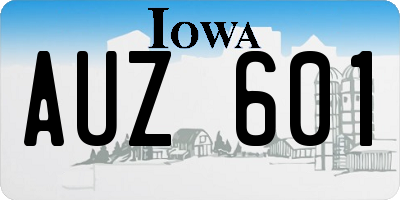 IA license plate AUZ601