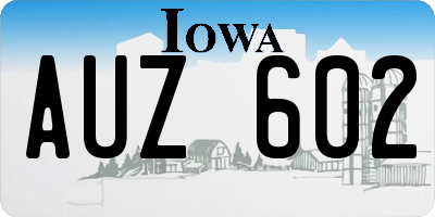 IA license plate AUZ602