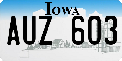 IA license plate AUZ603