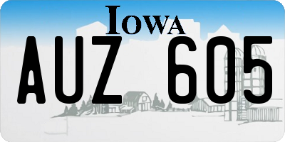 IA license plate AUZ605