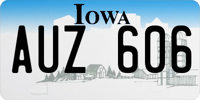 IA license plate AUZ606