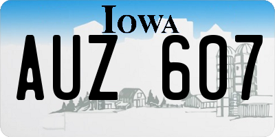 IA license plate AUZ607