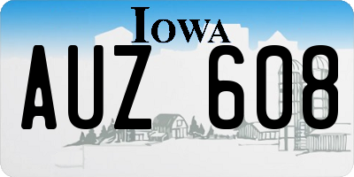 IA license plate AUZ608