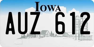 IA license plate AUZ612