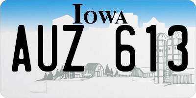 IA license plate AUZ613