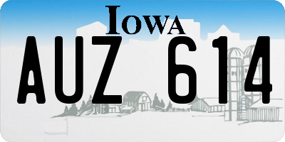 IA license plate AUZ614