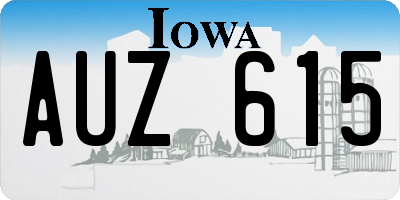 IA license plate AUZ615