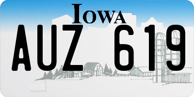 IA license plate AUZ619