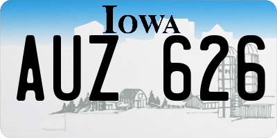 IA license plate AUZ626