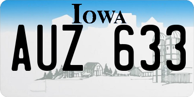 IA license plate AUZ633