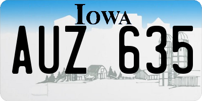 IA license plate AUZ635
