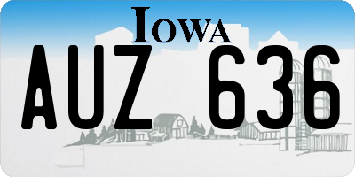 IA license plate AUZ636