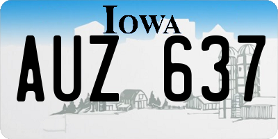 IA license plate AUZ637