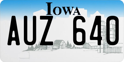 IA license plate AUZ640