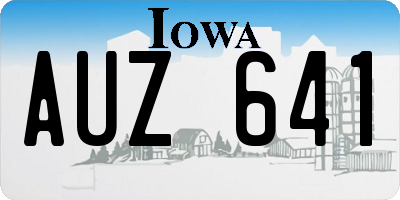 IA license plate AUZ641
