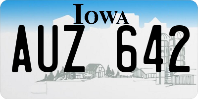 IA license plate AUZ642