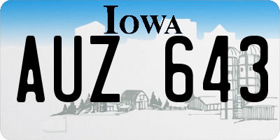 IA license plate AUZ643