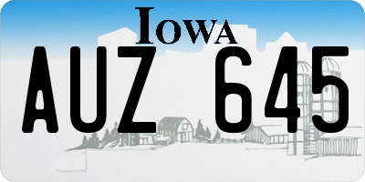 IA license plate AUZ645