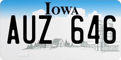 IA license plate AUZ646
