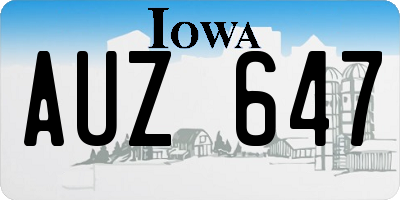 IA license plate AUZ647