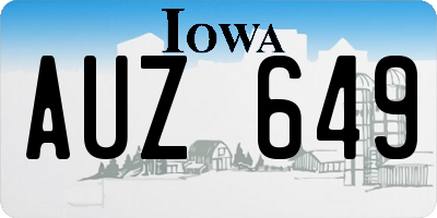 IA license plate AUZ649