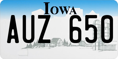 IA license plate AUZ650