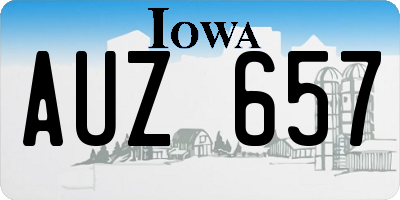 IA license plate AUZ657