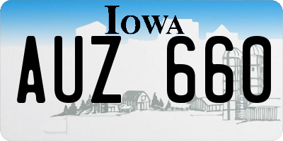 IA license plate AUZ660