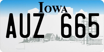 IA license plate AUZ665