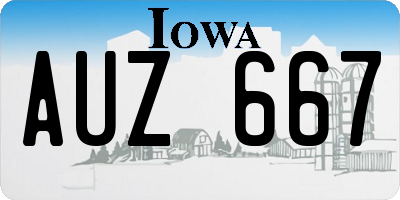 IA license plate AUZ667