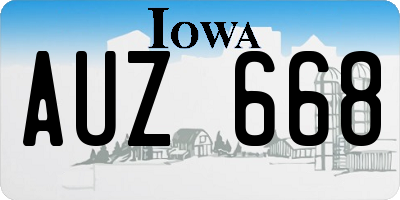 IA license plate AUZ668