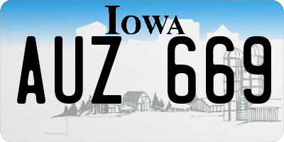 IA license plate AUZ669